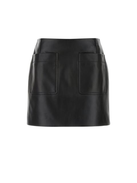 Bottega Veneta BOTTEGA VENETA Black Leather Mini Skirt New & Authentic (Wom