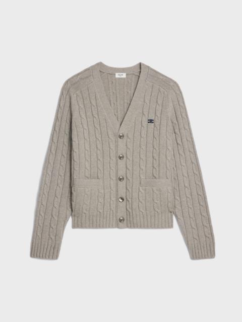 CELINE triomphe cardigan in cable-knit cashmere