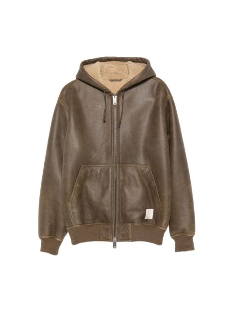 hooded shearling jacket