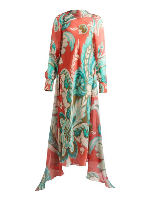 Etro Patterned Silk Midi Dress multi