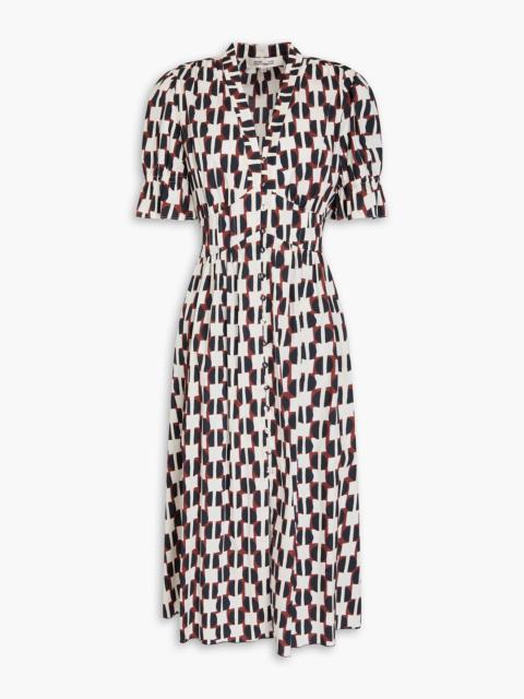 DIANE VON FURSTENBERG Erica printed cotton-blend poplin midi dress