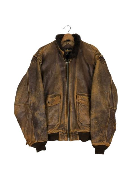 Other Designers 🔥VINTAGE FLY BOMBER LEATHER JACKET MILITARY BUZZ RICKSONS