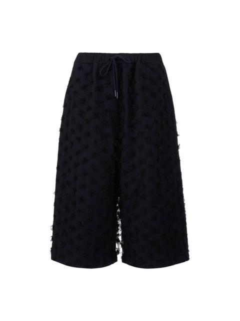 pushBUTTON Black Floral Mesh Layered Bermuda Shorts