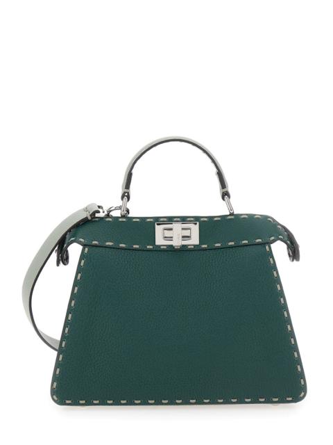 FENDI Fendi Women 'Peekaboo Iseeu Small' Green Handbag With Shoulder Strap In Leather Woman