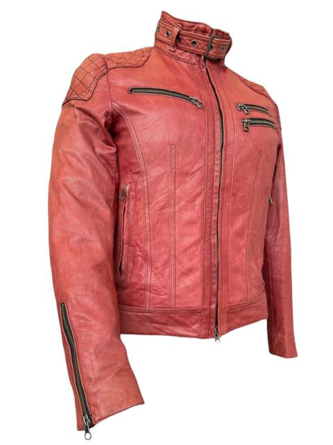Other Designers Japanese Brand - Edge Rupert Sunfaded Cafe Racer Biker Sheep Leather Jacket