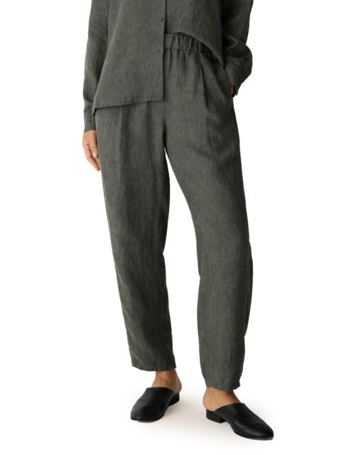 EILEEN FISHER Eileen Fisher Pleated Organic Linen Lantern Ankle Pants in Bay Leaf at Nordstrom
