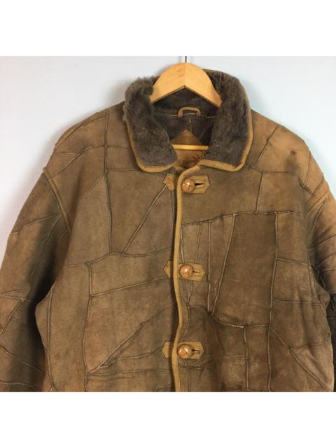 Other Designers HSG BY ISSEY MIYAKE SOFT SUEDE LEATHER PATCHWORK SHEARLING