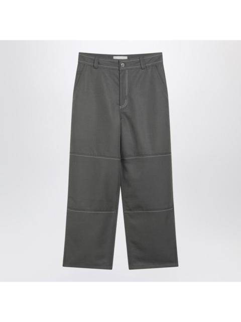AMI Paris Ami Paris Grey Wool Canvas Workwear Trousers Men