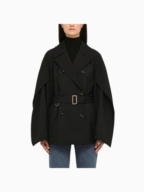 Burberry Black Double Breasted Wool Jacket/Sleeve