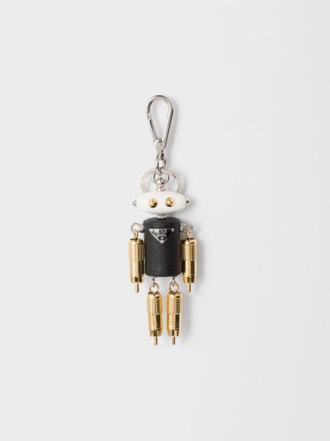 Prada Robot Saffiano leather key ring charm