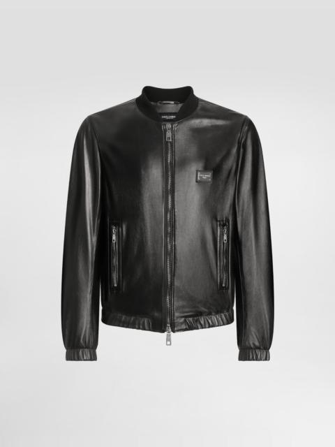 Dolce & Gabbana Leather jacket with branded tag
