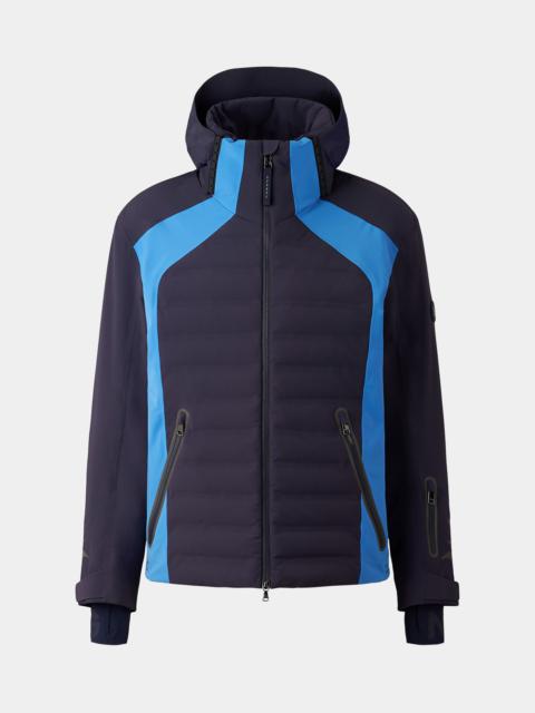 Jorik Down ski jacket in Navy blue/Light blue