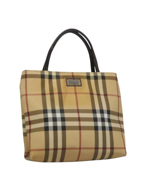 Burberry Burberry Nova Check Hand Bag Pvc Leather Beige