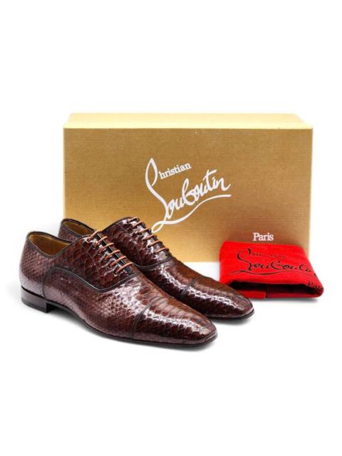 Christian Louboutin Greggo Python Oxford Shoes - Brown - EU 42 / US 9 $1495