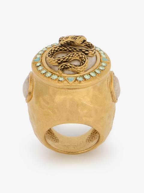 Roberto Cavalli Snake and Gemstone Ring