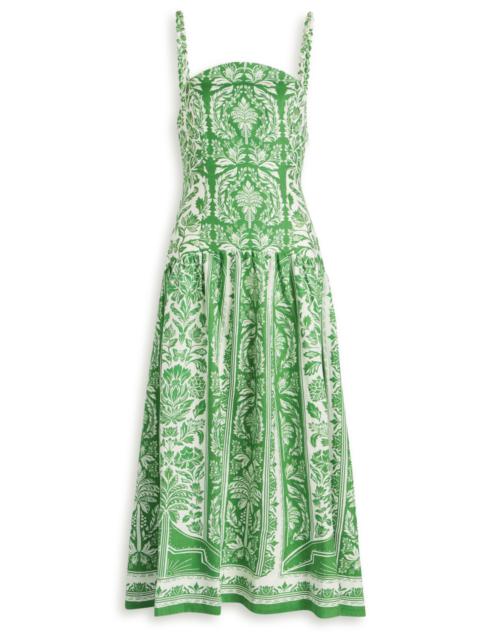 FARM RIO Farm Rio Tapestry Printed Linen Midi Dress