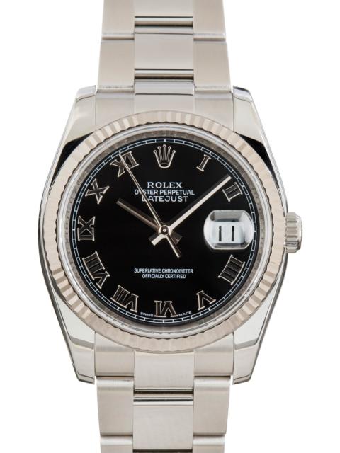ROLEX Used Rolex Datejust Ref 116234 Black Roman Dial