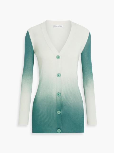 Oscar de la Renta Dégradé ribbed silk-blend cardigan