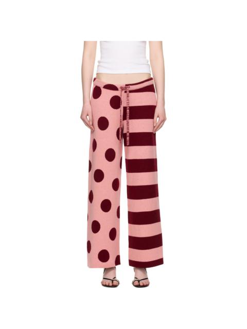 The Elder Statesman Pink Stripe Polka Dot Lounge Pants