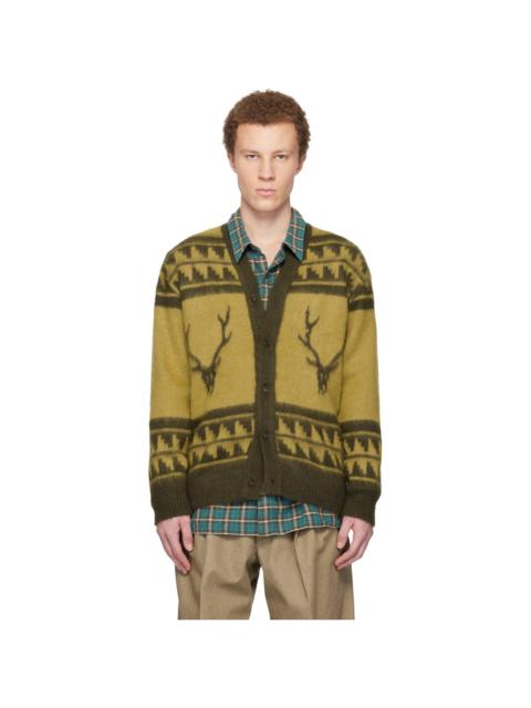 South2 West8 Yellow Mohair V-Neck Cardigan