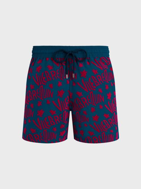 Vilebrequin Men Swim Trunks Ronde Des Tortues Logo