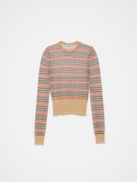 JW Anderson LONG SLEEVE FAIRISLE TOP IN BURGUNDY