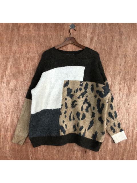 Other Designers Homespun Knitwear - Japan Brand Brown tiger patchwork Knitwear #c656