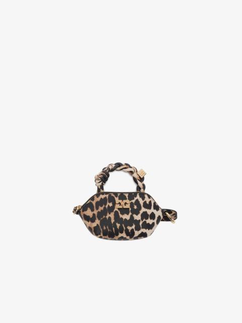 GANNI LEOPARD GRAINED NANO BOU BAG NANO