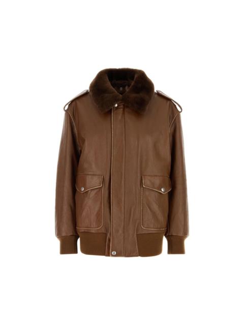 Prada PRADA Brown Leather Jacket New And Authentic (Women's size:4