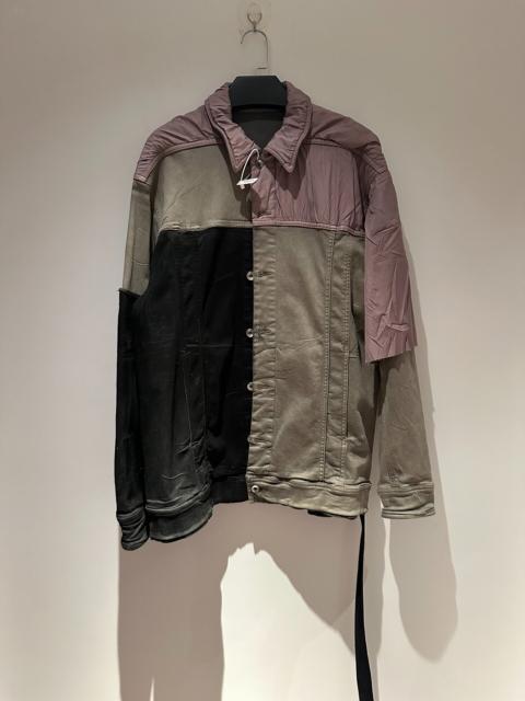 Rick Owens Rick Owens DRKSHDW FW22 Patchwork Collar Single-Button Long-Sleeve Shirt Jacket