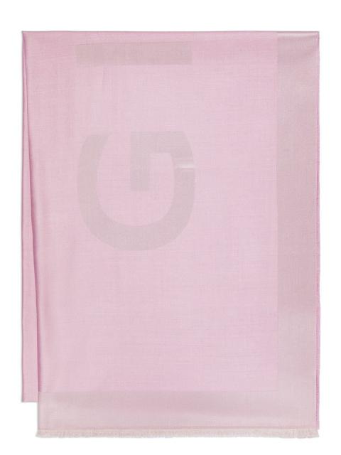 GIVENCHY BICOLOR SILK AND WOOL SCARF WITH LETTERING LOGO