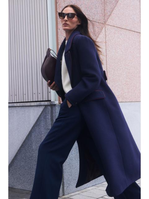 KAREN MILLEN Wool Hybrid Double Breasted Tailored Midi Coat With Removable Padded Lining