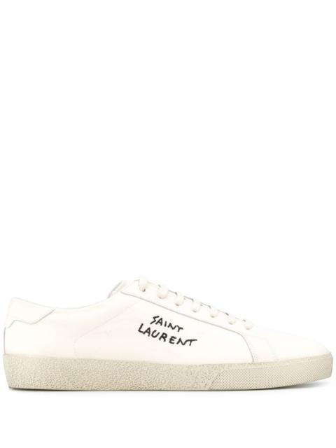 SAINT LAURENT Saint Laurent Paris Men Court Classic Sl/06 Embroidered Canvas And Leather Sneakers