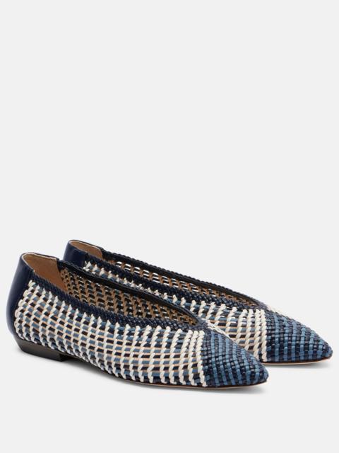 VERONICA BEARD Bancroft woven leather ballet flats