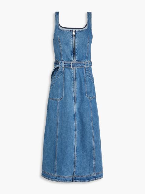 SIMKHAI Manson belted denim midi dress