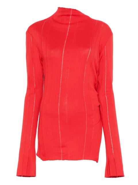 JADE CROPPER slit-detail knitted top