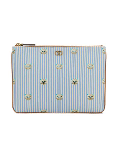 Valentino Printed Leather Pouch