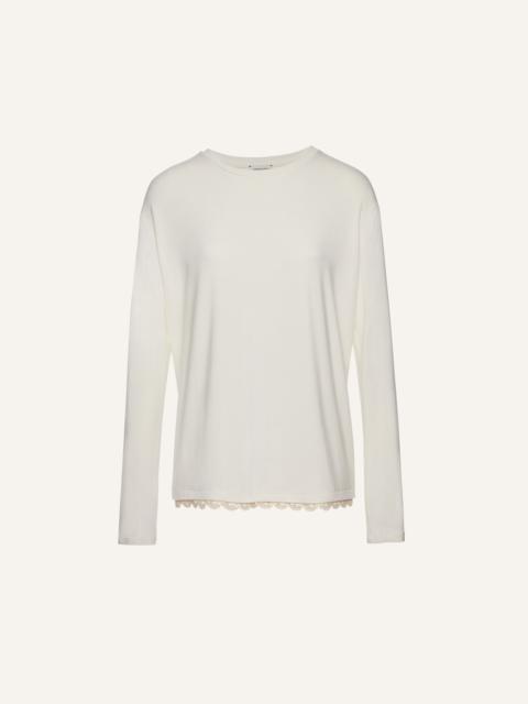 MAGDA BUTRYM Lace-detail Long-sleeve t-shirt in cream