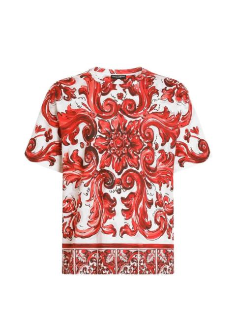 Dolce & Gabbana Dolce & Gabbana Men Cotton T-Shirt With Majolica Print