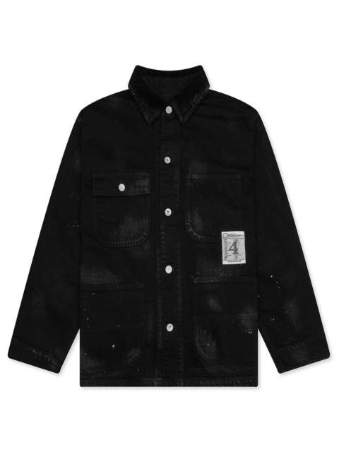 NEIGHBORHOOD BW. WASHED COVERALL JACKET - BLACK