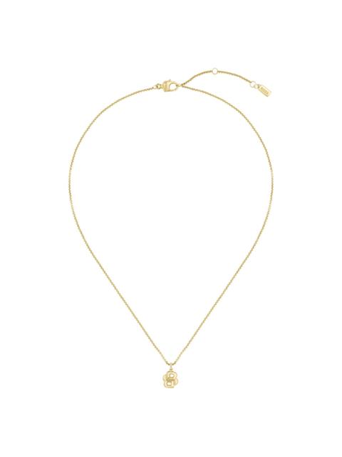 BOSS GOLD-TONE NECKLACE WITH DOUBLE B MONOGRAM PENDANT