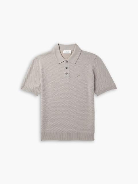 Other Designers Logo-embroidered textured-knit merino wool polo shirt