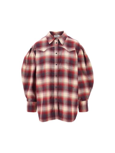 GANNI Ganni Cotton Flannel Shirt Multicolor Women