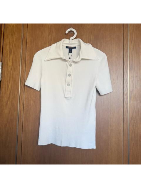 Louis Vuitton Louis Vuitton Crystal Button Knit Polo Short Sleeve Top
