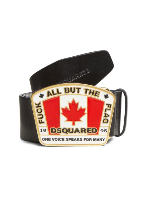logo-buckle leather belt