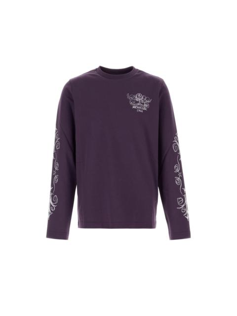 Moncler MONCLER $510 Motif Purple Long Sleeve T-Shirt New & Authenti