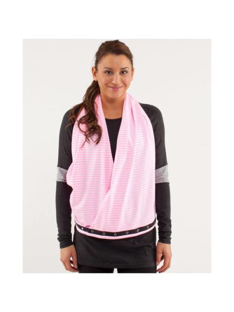 Other Designers lululemon athletica - Lululemon Vinyasa Shell Pink Striped Snap Button Scarf Nursing Wrap