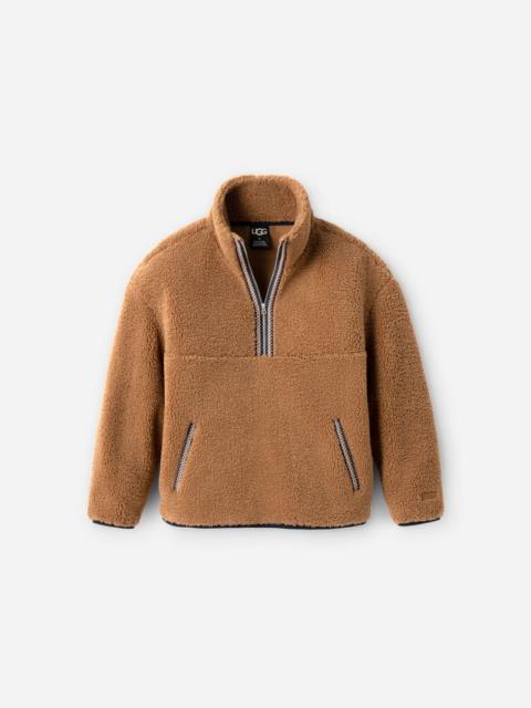 UGG ® Men's ®braid Half Zip Fleece/Recycled Materials Tops in Chestnut