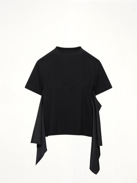sacai Poplin x Cotton Jersey T-Shirt in Black