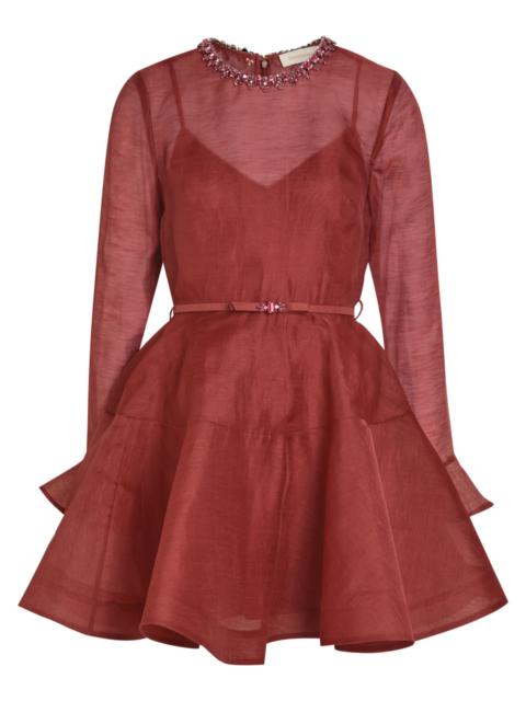 Zimmermann Zimmermann Alchemy Belted Linen-blend Mini Dress